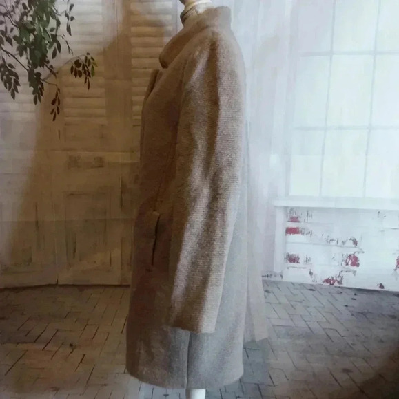 Kenneth Cole beige tan classic wool blend single button coat size XL - Picture 3 of 12